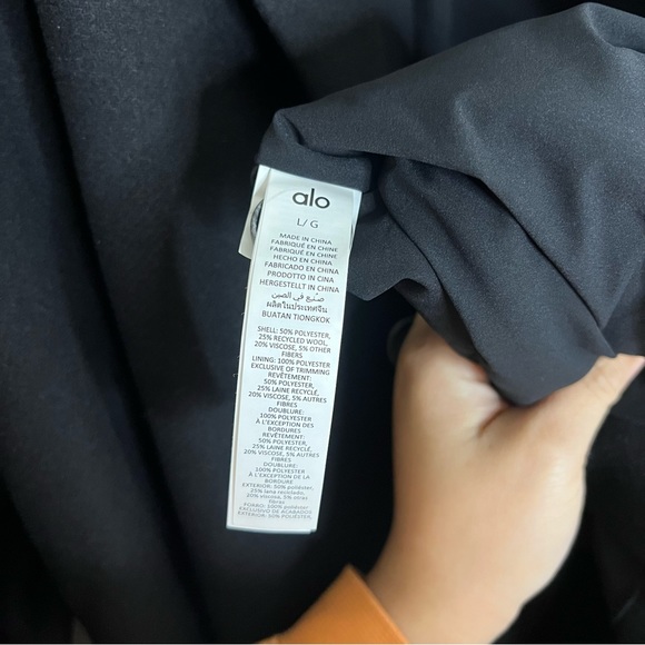 Alo Yoga Wool Gameday Overcoat black size large NEW! New with tags! - Picture 10 of 10